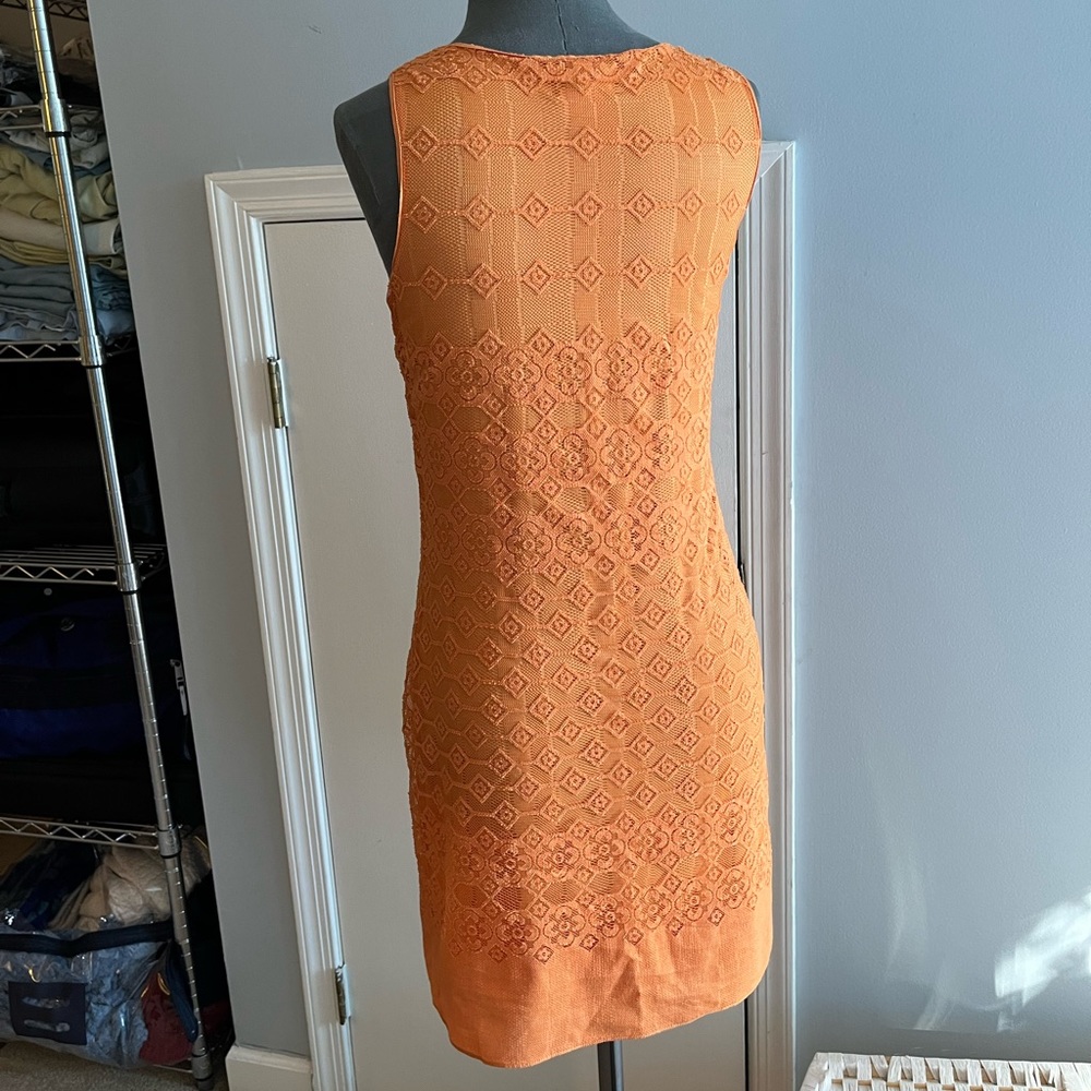 Spring orange detailed dress
